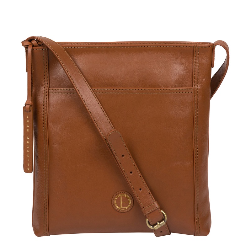 'Plumpton' Vintage Dark Tan Leather Cross Body Bag