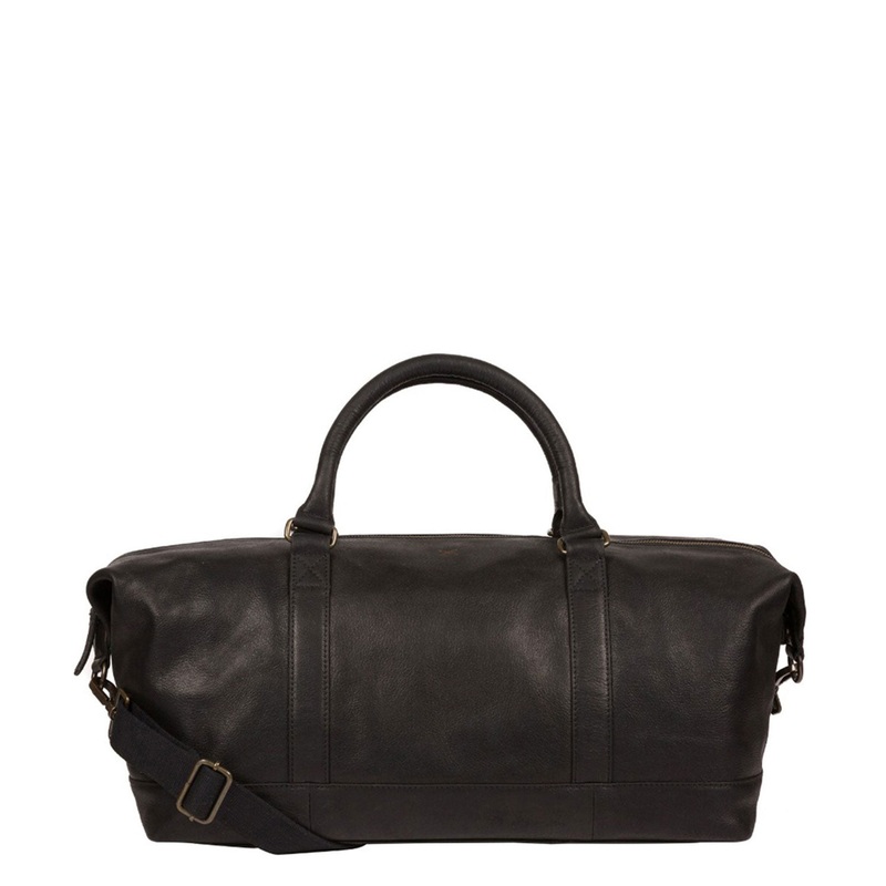 'Port' Black Leather Holdall