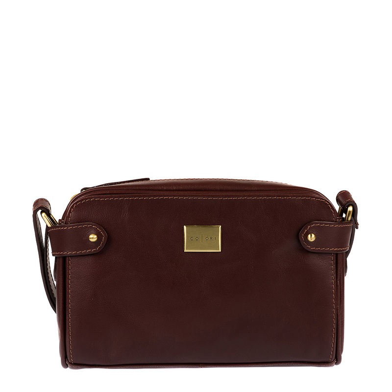'Rivoli' Italian-Inspired Brown Leather Cross Body Bag