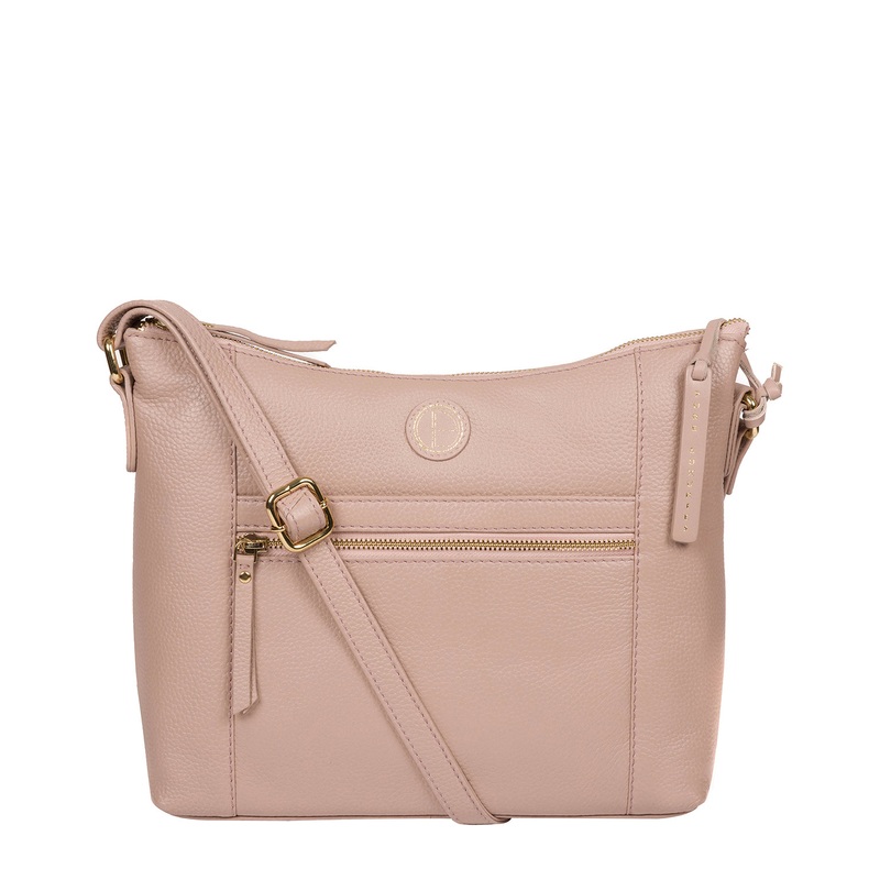 'Sequoia' Blush Pink Leather Shoulder Bag