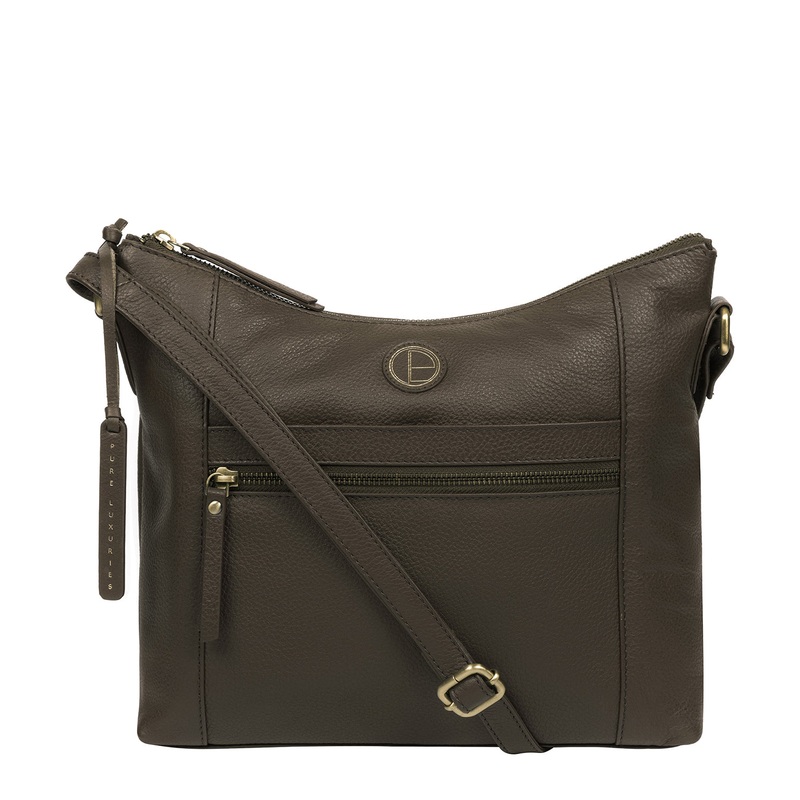 'Sequoia' Olive Leather Shoulder Bag