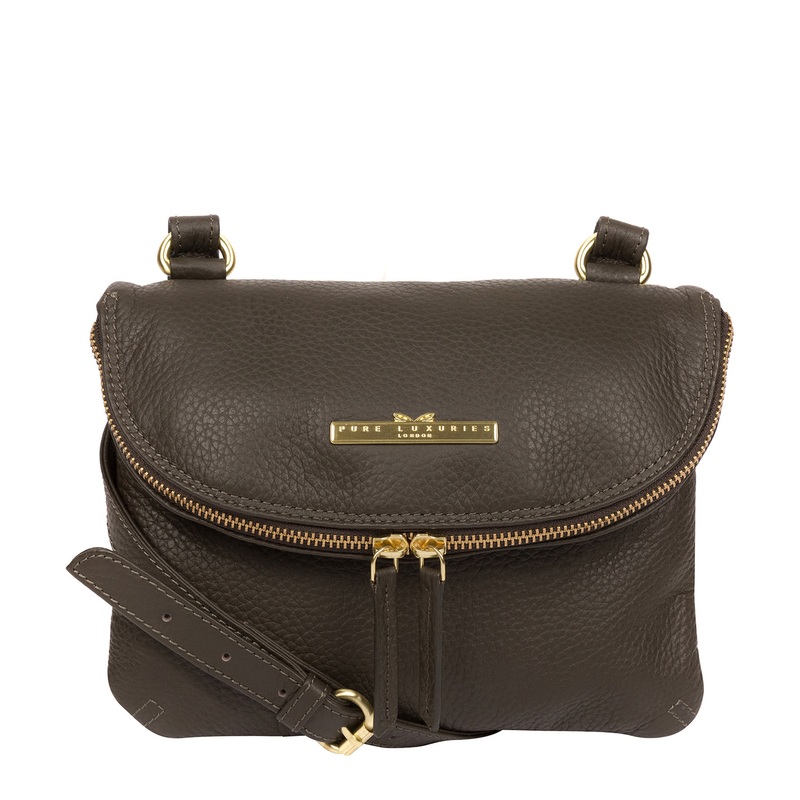 'Sheryl' Olive Leather Cross Body Bag