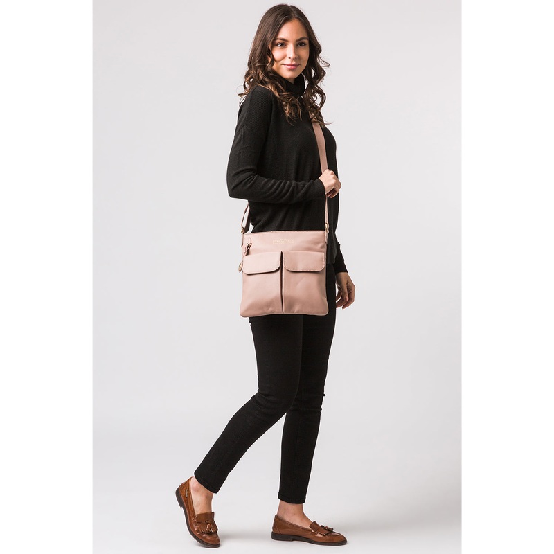 'Soames' Blush Pink Leather Cross Body Bag