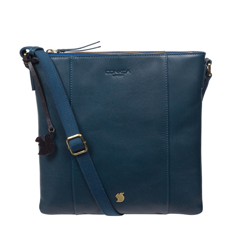 'Sol' Snorkel Blue Leather Cross Body Bag
