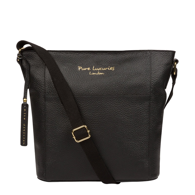 'Tamzin' Black Leather Shoulder Bag