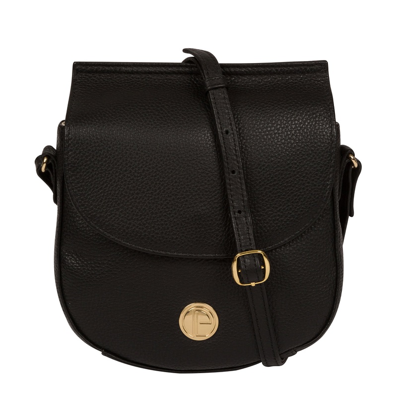 'Toto' Black Leather Cross Body Bag