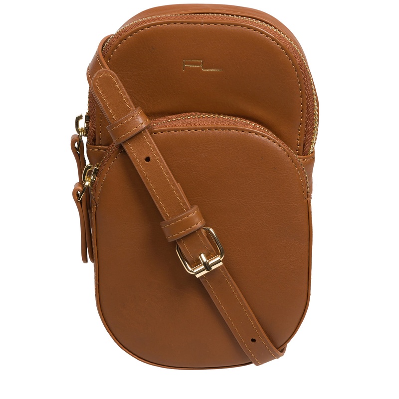 'Violet' Oak Nappa Leather Cross Body Phone Bag