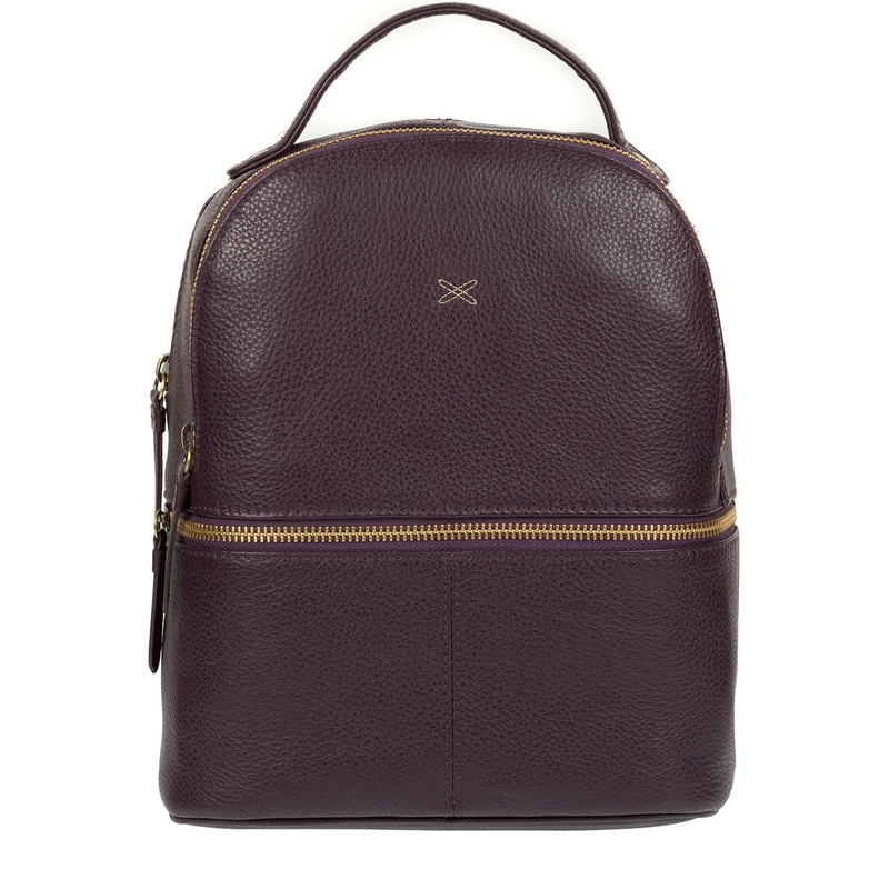 'Viva' Plum Leather Backpack