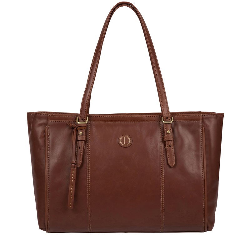 'Wollerton' Vintage Cognac Leather Tote Bag