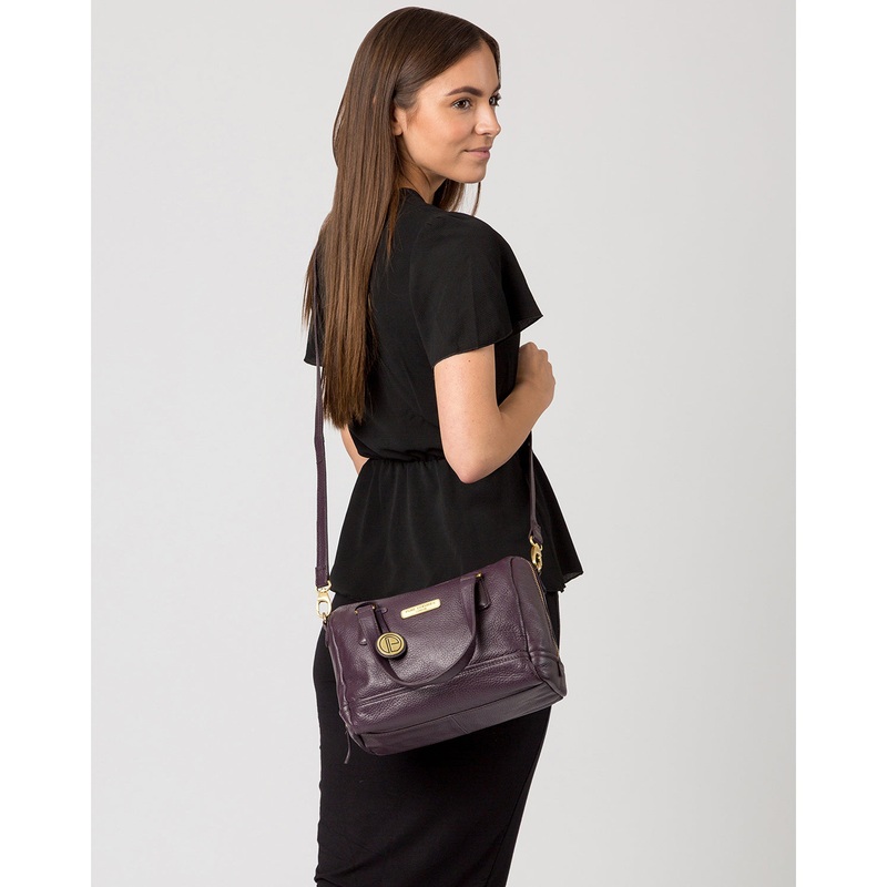 'Woodbury' Plum Leather Handbag