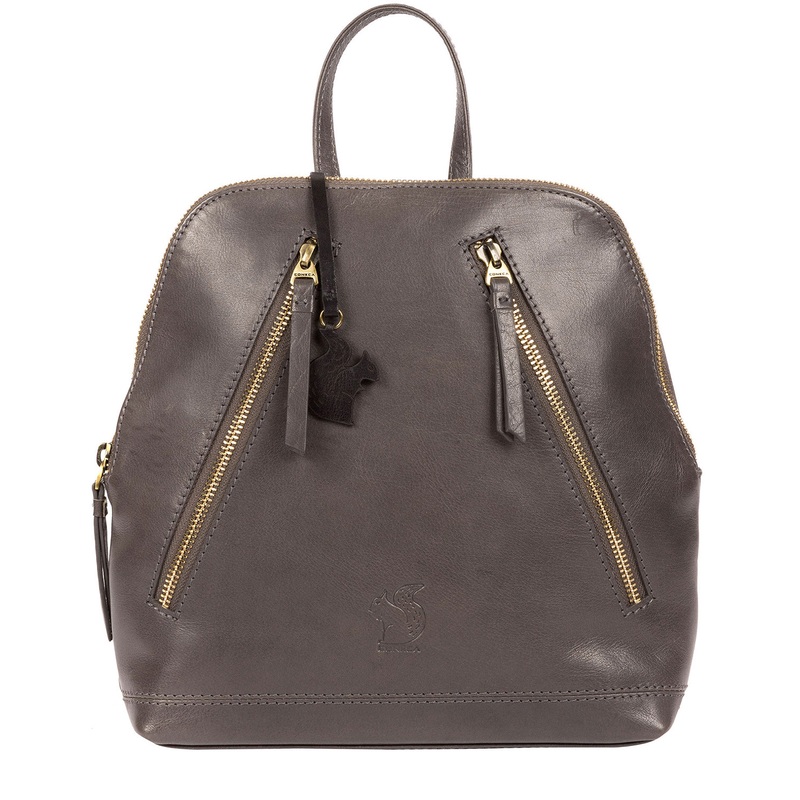 'Zoe' Slate Leather Backpack