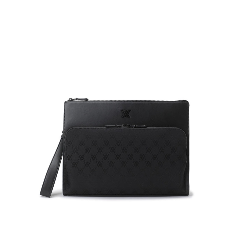 ANEW Golf Uni Jacquard Pattern Clutch Bag - Black