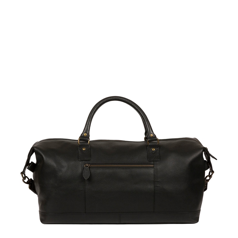 'Cargo' Black Leather Holdall