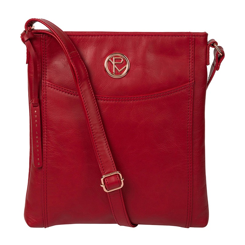 'Gilpin' Cherry Leather Cross Body Bag