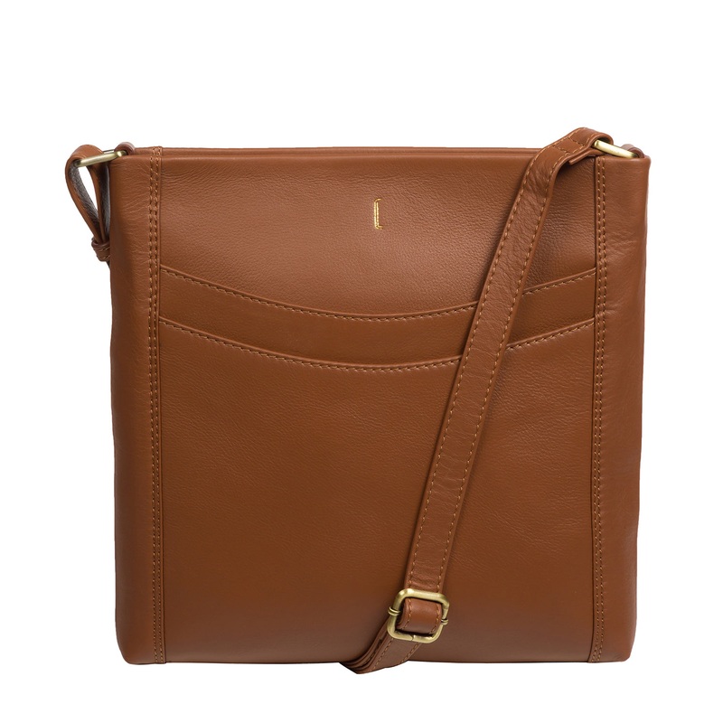 'Lalisa' Tan Leather Cross Body Bag