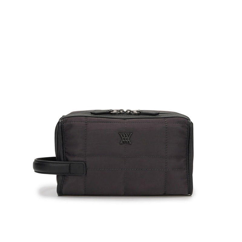 Square Stitch Pouch - Dark Gray
