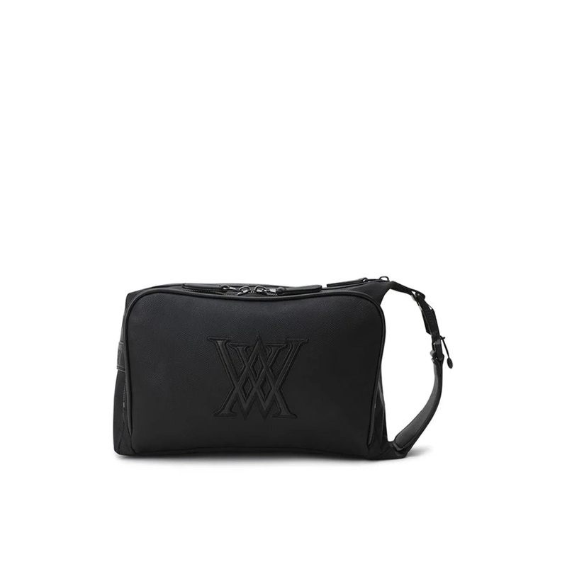 Unisex 2Way Zipper Pouch Bag - Black