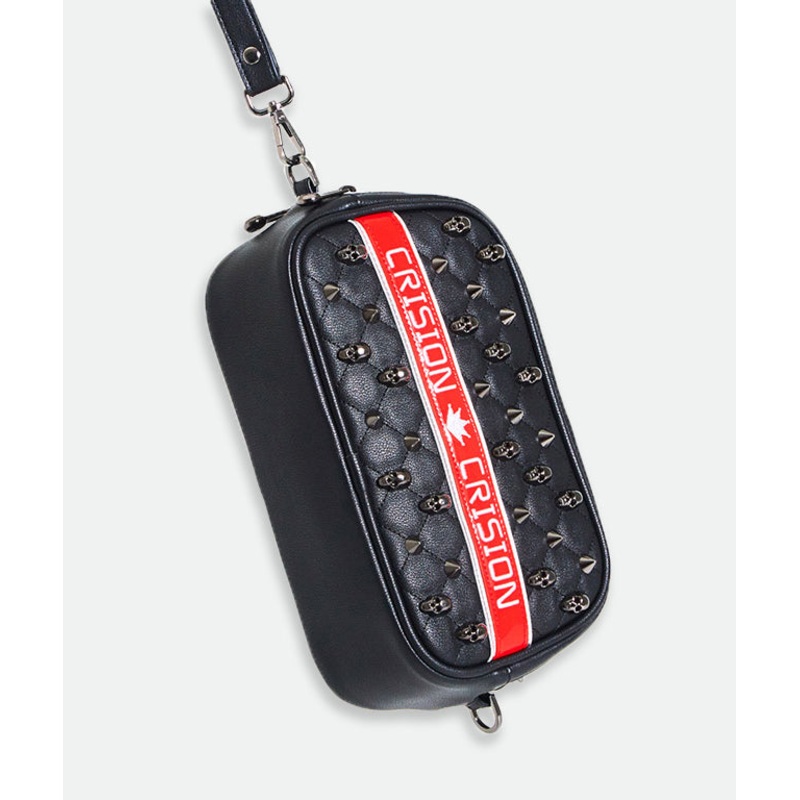 Verabone Collection Two Zipper Pouch Bag - Black / Red