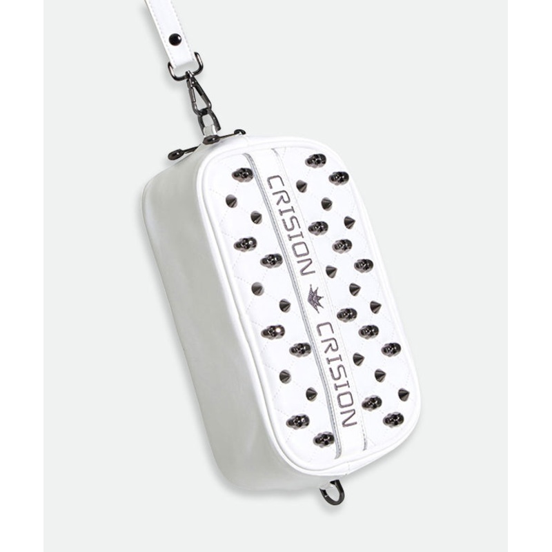 Verabone Collection Two Zipper Pouch Bag - White