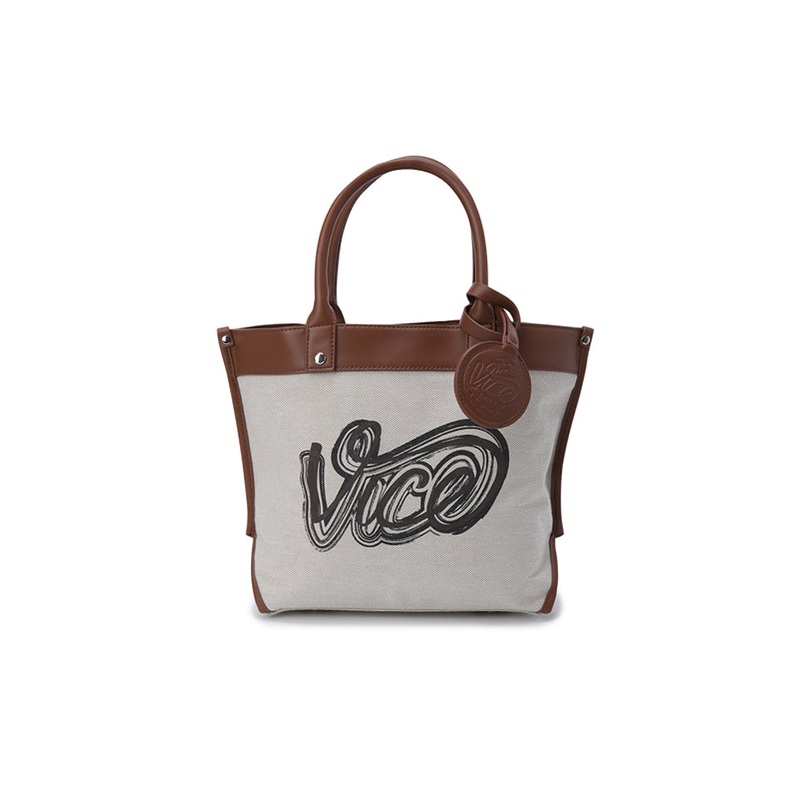 Vice Golf Atelier Pinstripe Boston Bag - Beige