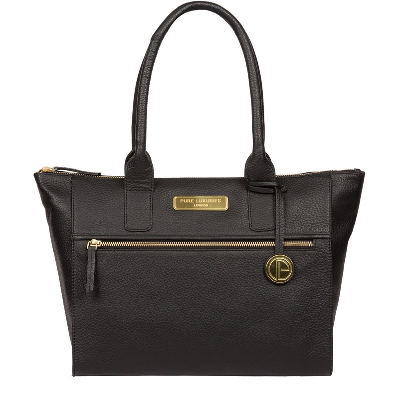 'Yeovil' Black Leather Tote Bag