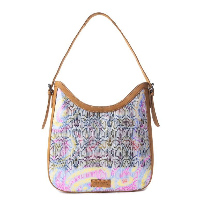 Desert Snow Leopard Leather Bag In White