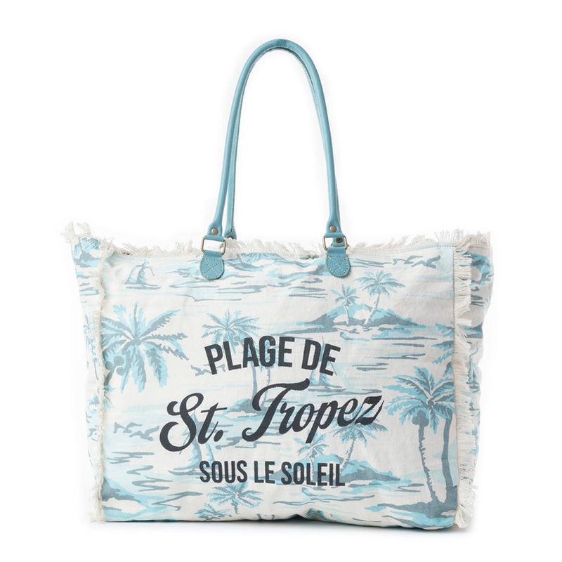 Saint Tropez Weekender Bag In Green & White