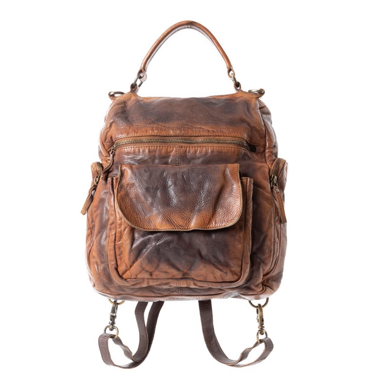 Sheriffs Dusk Leather Backpack in Smoky Brown