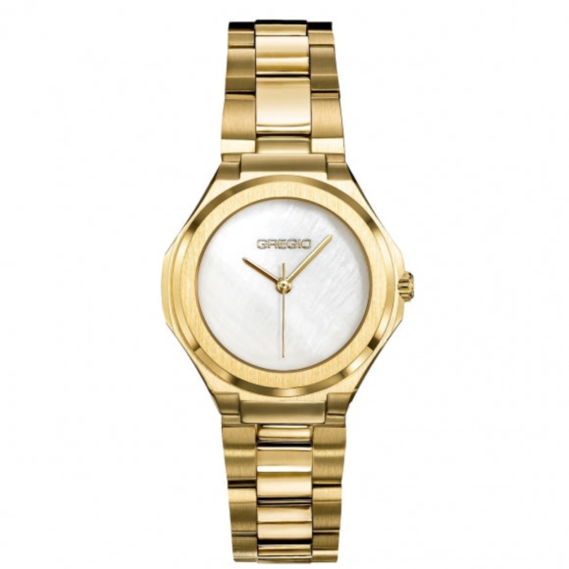 Gregio Adelina Watch White Face - Gold