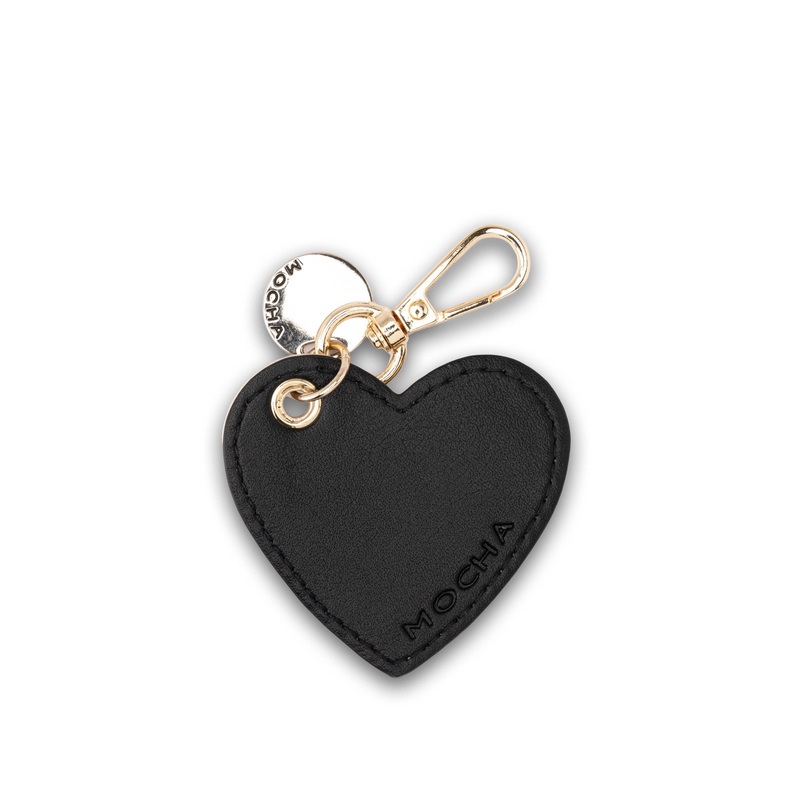 Mocha Arya Heart Key Ring - Black/Ivory