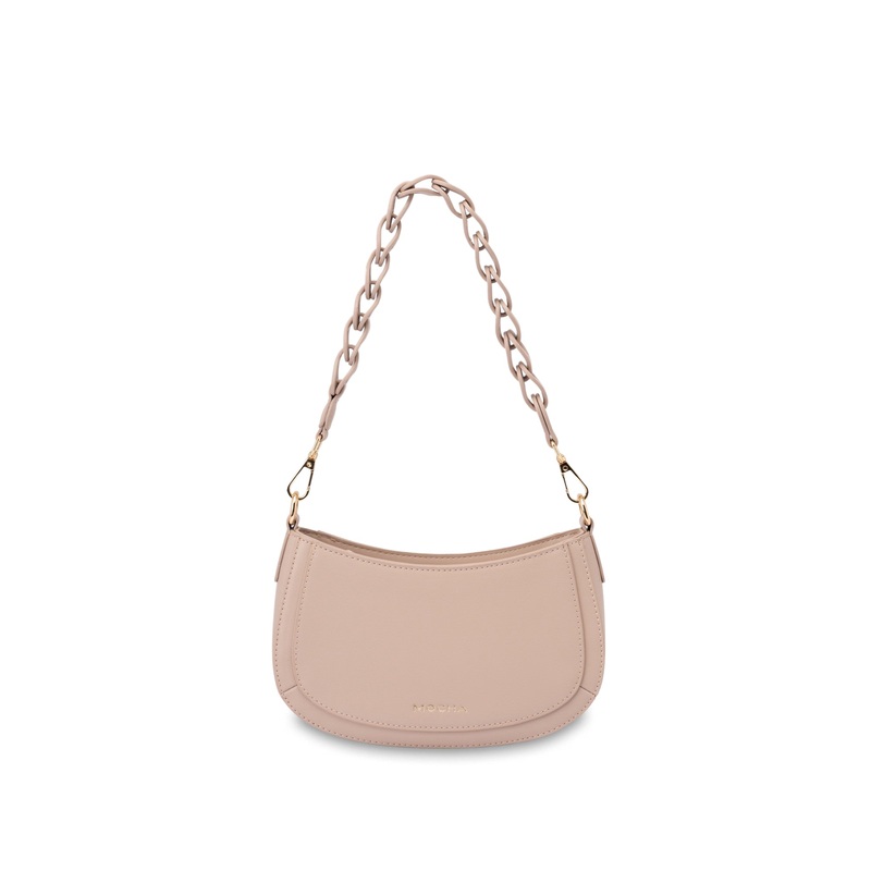 Mocha Avery Shoulder Bag - Nude