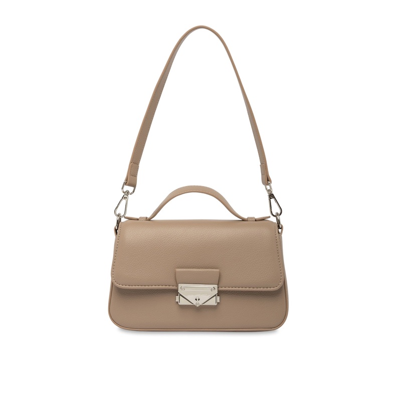Mocha Brooklyn Messenger Crossbody Bag - Taupe