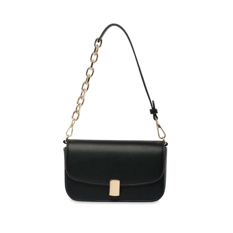 Mocha Cora Half-Chain Crossbody Bag - Black