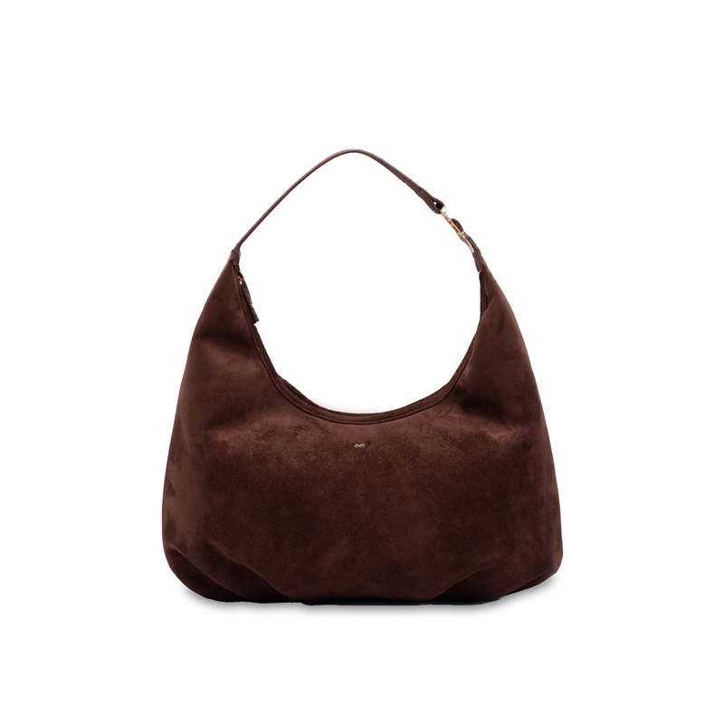 Mocha June Suede Hobo Bag - Choc