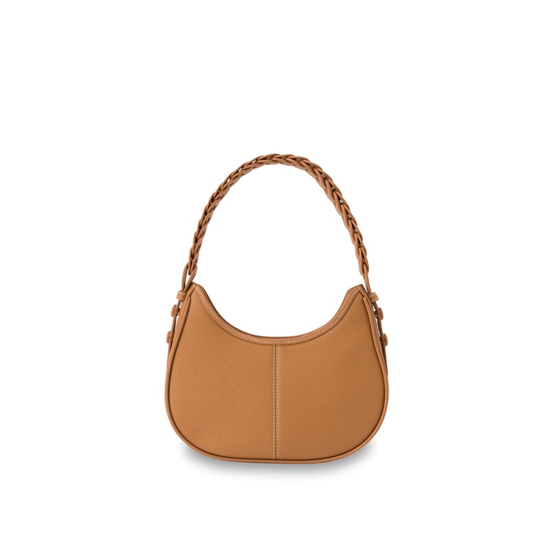 Mocha Lidia Leather Shoulder Bag- Tan