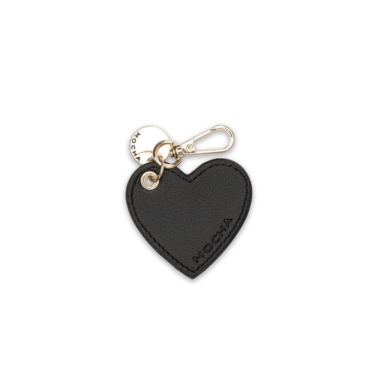 Mocha Penelope Heart Key Ring - Black