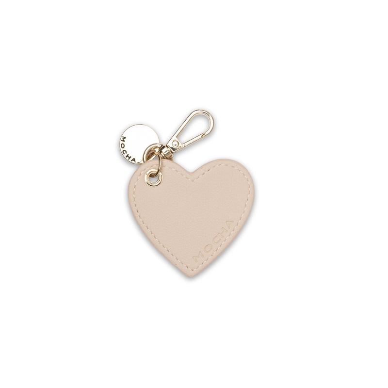 Mocha Penelope Heart Key Ring - Nude
