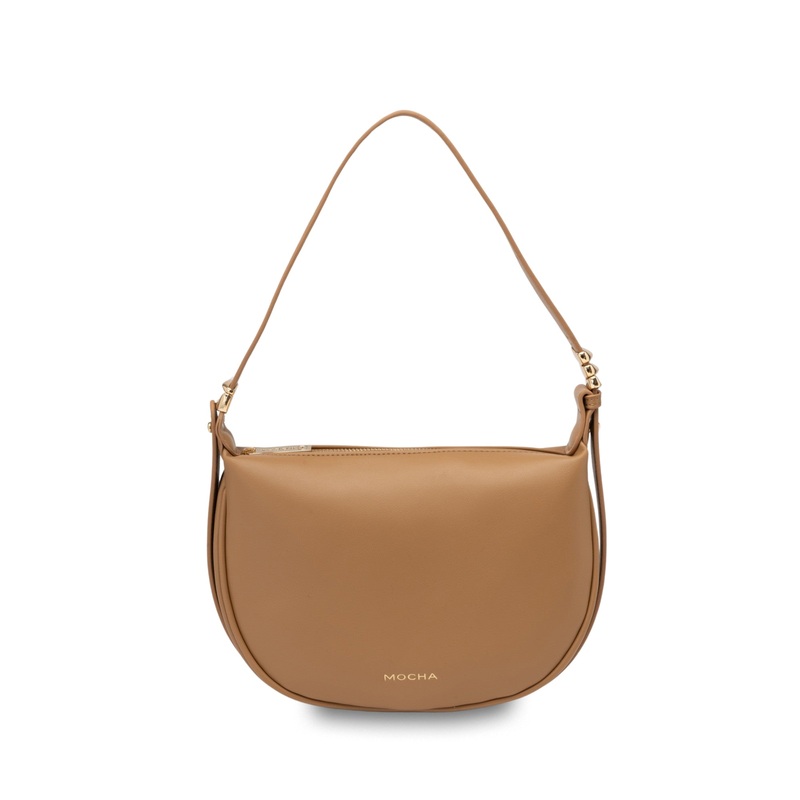 Mocha Savannah Shoulder Crossbody Bag - Tan