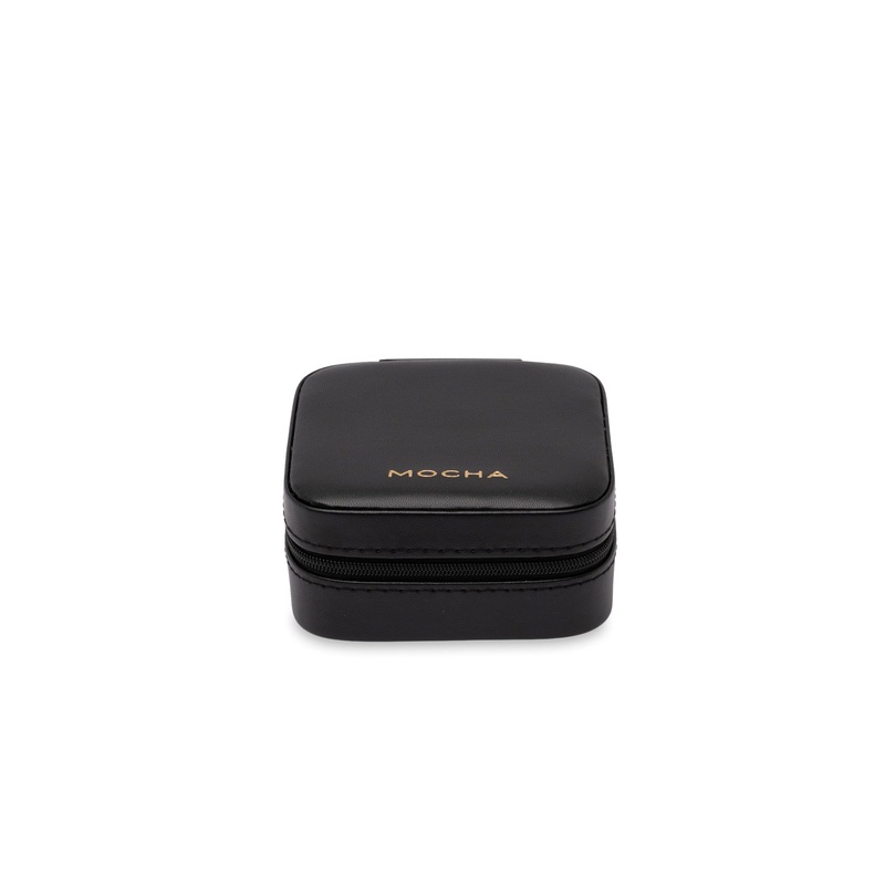 Mocha Signature Square Jewellery Case - Black