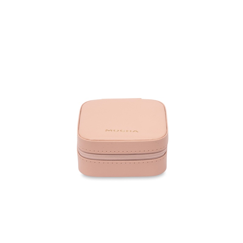Mocha Signature Square Jewellery Case - Blush