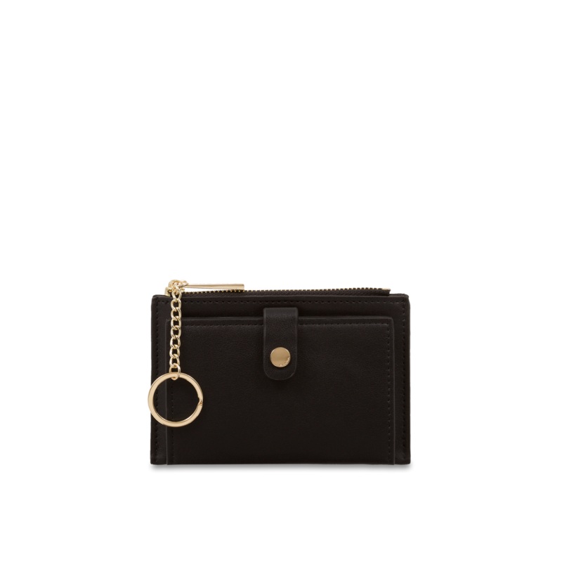 Mocha Simple Clip Coin Wallet - Black