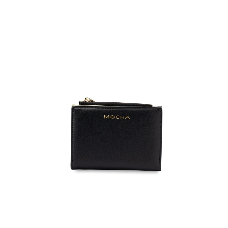 Mocha Small Classic Arya Wallet - Black/Matcha