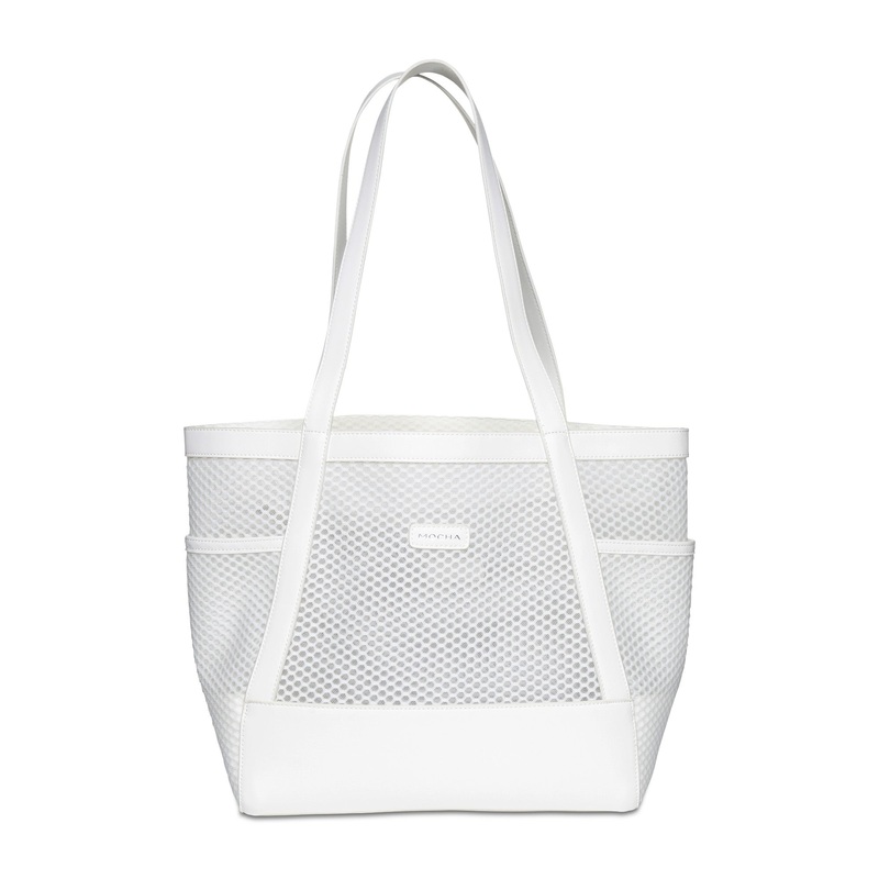 Mocha Summer Beach Bag- White