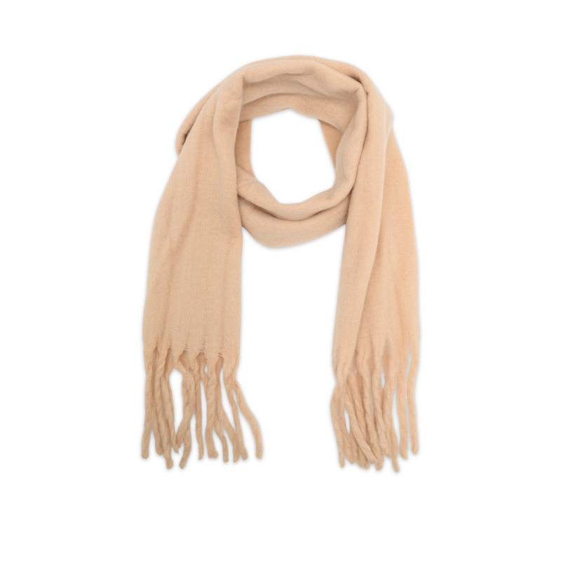 Mocha Tassel Winter Scarf - Melon