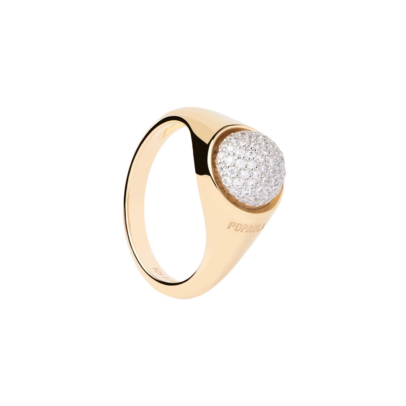 PDPAOLA Pave Moon Ring - Gold