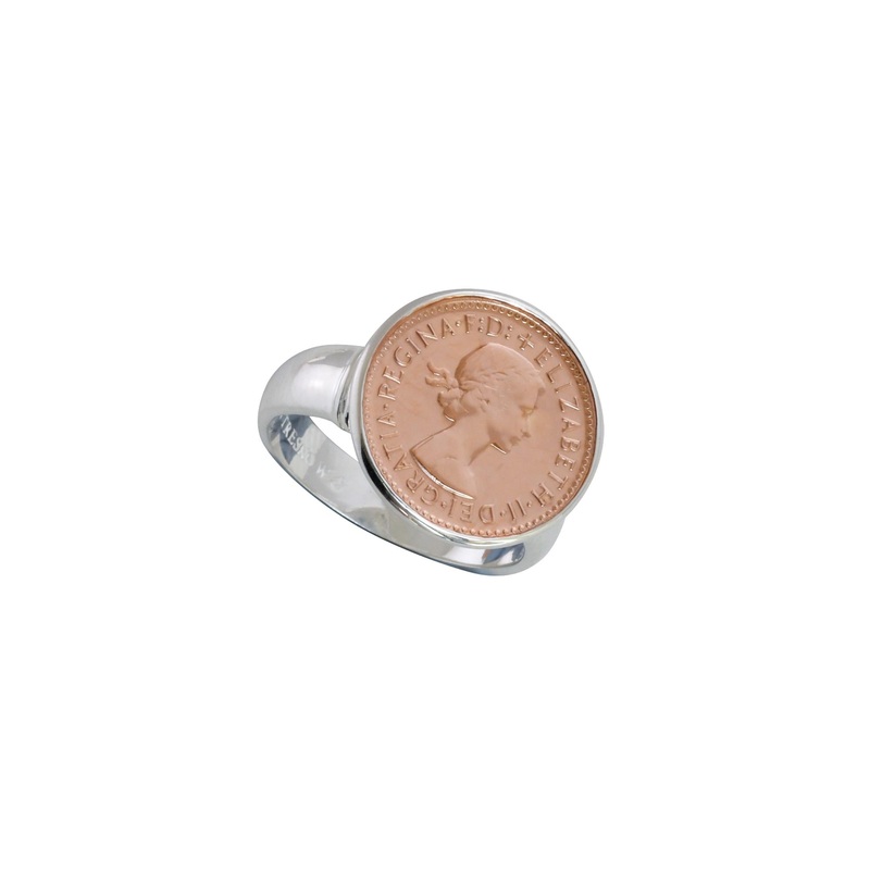 Von Treskow Authentic Threepence Coin Ring - Rose Gold