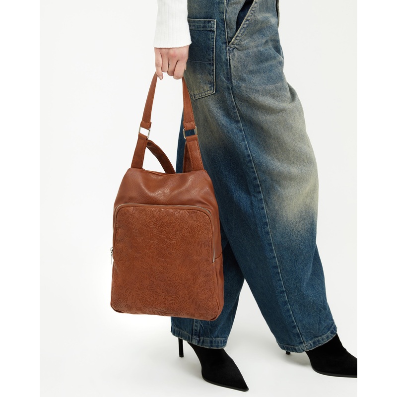 Deva mochila antirrobo con grabado floral