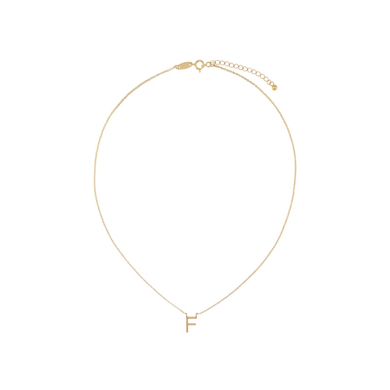 Elly Lou Timeless Initial Necklace - F- Gold