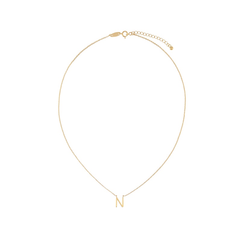 Elly Lou Timeless Initial Necklace - N- Gold