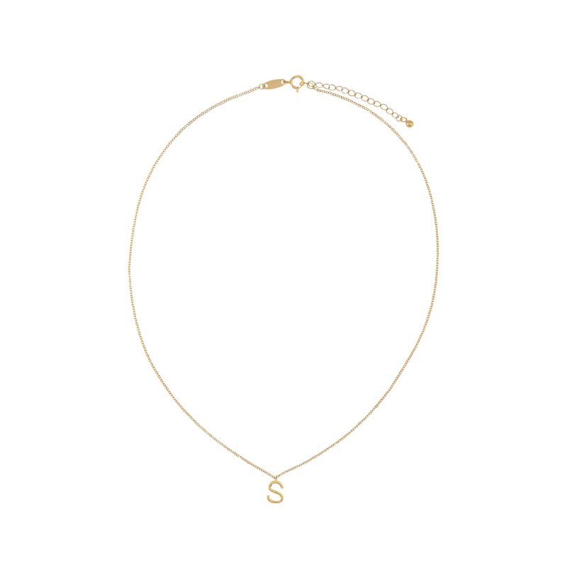 Elly Lou Timeless Initial Necklace - S- Gold